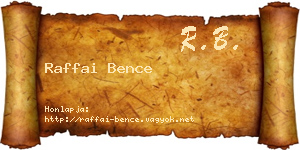 Raffai Bence névjegykártya